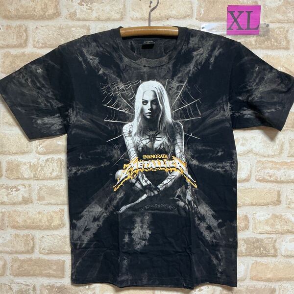 メタリカ INAMORATA METALLICA Tシャツ XLサイズ ロックバンド タイダイ 絞り染め ムラ染 半袖 バンドTシャツ
