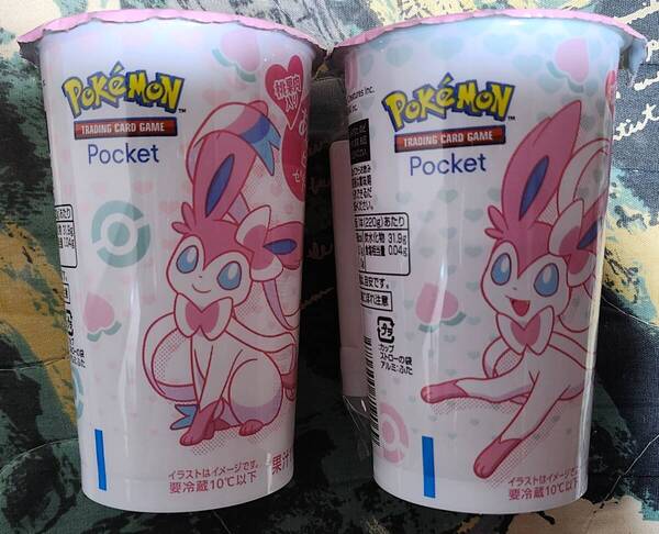 新品・未開封 ポケットモンスター×ファミリーマート ニンフィアのあまえるピーチゼリードリンク全2種 全2本 イーブイ ポケモン ファミマ