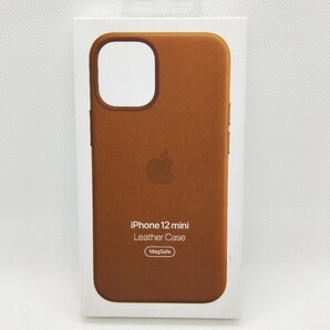 (C30) iPhone12mini用 レザーケース/ Brown Apple
