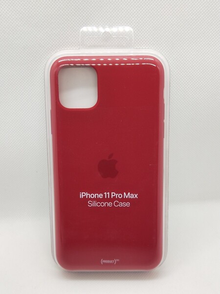 (M12)APPLE iPhone11ProMax用 シリコンケース レッド