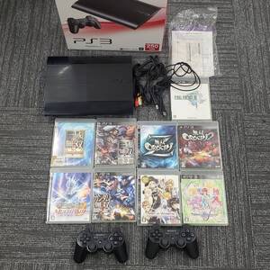 動作品 PS3 本体 CECH-4000B ソフト9本 まとめ チャコールブラック ガンダム無双3 無双OROCHI コントローラー 2つ ケーブル付き #38030