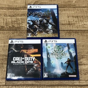 08w10581★1円~PS5ソフト3本セット ワンピースオデッセイ/モンスターハンターワイルズ/COD プレステ5 ゲームソフト 中古品
