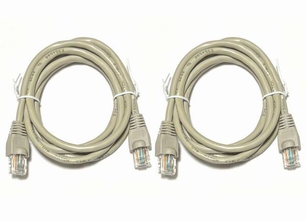 ゆうパケット無料!新品 LANケーブル 1m CAT5e 2本セット ツメ折れ防止 グレー 実測1.4m ・LA-5EG1M x2