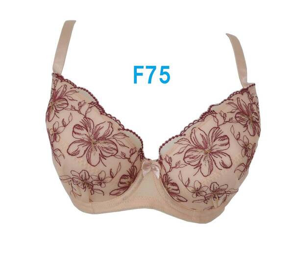 F75・ピーチ ワイヤー入りブラジャー「安心の美胸ワイヤーブラ」 補正下着 脇高 グラマーカップ(500B) 新品