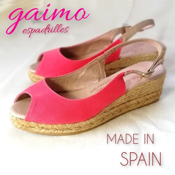 『gaimo/ガイモ』エスパドリーユ/バックストラップ ウェッジヒール/オープントゥ サンダル/靴/36/23cm/スペイン製