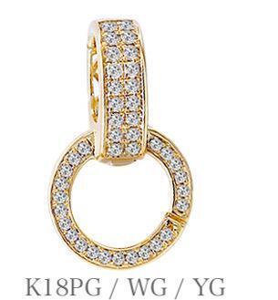 K18YG K18WG K18PG ダイヤモンド バチカン ダイヤ 18K YG イエローゴールド WG PG ロック付き 安全ロック 爪ロック コネクター K18