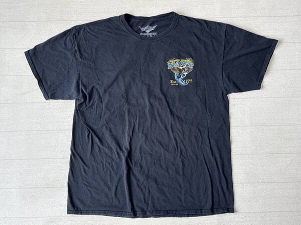 ☆送料無料☆ 7.62 DESIGN USA直輸入 古着 半袖 UNITED STATE NAVY アメリカ海軍 Tシャツ メンズ XL ダークネイビー トップス 中古 即決