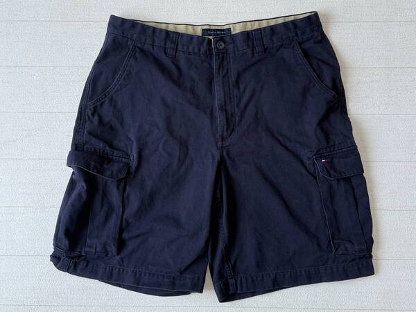 ☆送料無料☆ TOMMY HILFIGER トミーヒルフィガー USA直輸入 古着 チノ カーゴ ショートパンツ メンズ 36 ネイビー ボトムス 中古 即決