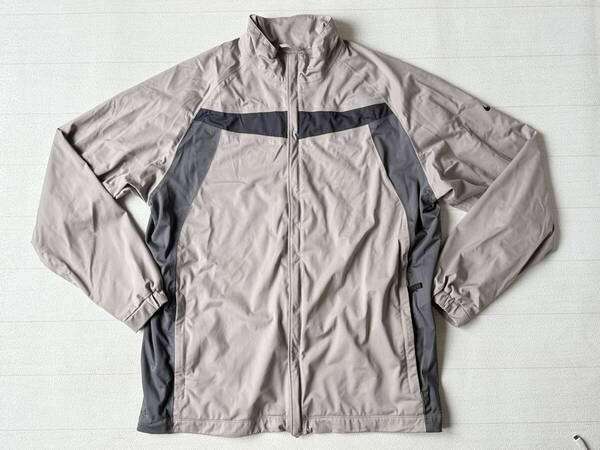 ☆送料無料☆ NIKE GOLF ナイキ ゴルフ USA直輸入 古着 ジップアップ ロゴ ジャケット ウインドブレーカー 裏メッシュ メンズ L ベージュ系