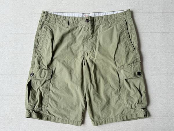 ☆送料無料☆ DOCKERS ドッカーズ USA直輸入 古着 ロゴ ショートパンツ メンズ 34 グリーン ボトムス 中古 即決