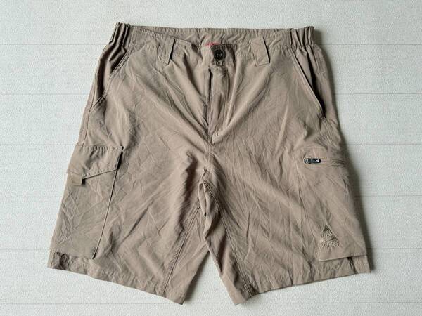 ☆送料無料☆ GERRY ジェリー USA直輸入 古着 ロゴ カーゴ ショートパンツ メンズ 32 ブラウン系 ボトムス 中古 即決