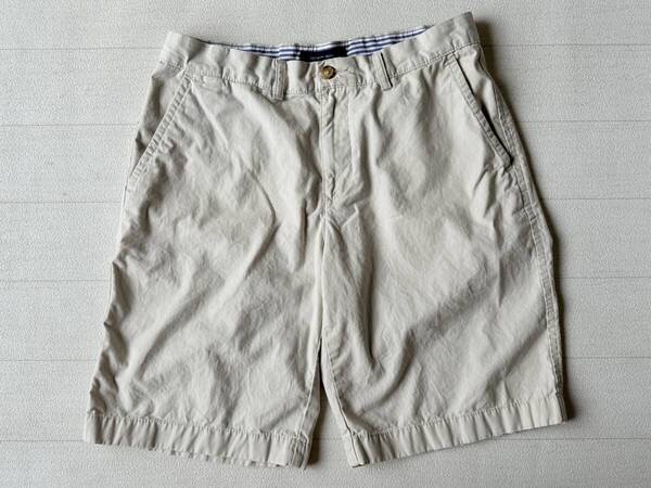☆送料無料☆ TOMMY HILFIGER トミーヒルフィガー USA直輸入 古着 ロゴ チノ ショートパンツ メンズ 33 ベージュ ボトムス 中古 即決