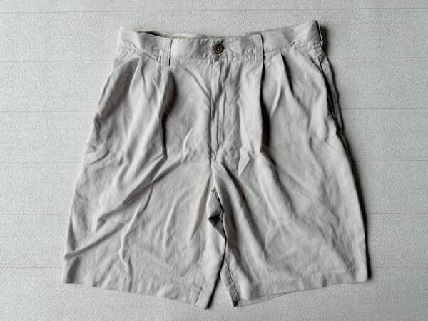 ☆送料無料☆ JAMAICA JAXX ジャマイカジャックス USA直輸入 古着 タック入り シルク ショートパンツ メンズ 32 ベージュ ボトムス 中古