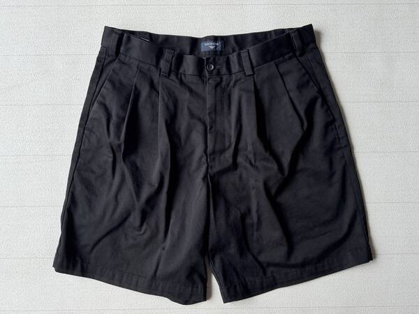 ☆送料無料☆ DOCKERS ドッカーズ USA直輸入 古着 タック入り チノ ショートパンツ メンズ 34 ブラック ボトムス 中古 即決