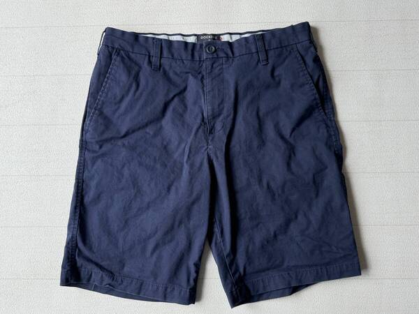 ☆送料無料☆ DOCKERS ドッカーズ 古着 チノ ショートパンツ メンズ 32 ネイビー ボトムス 中古 即決