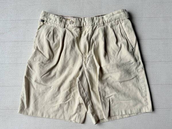 ☆送料無料☆ Tommy Bahama トミーバハマ USA直輸入 古着 タック入り シルク混 ショートパンツ メンズ 32 ベージュ ボトムス 中古 即決
