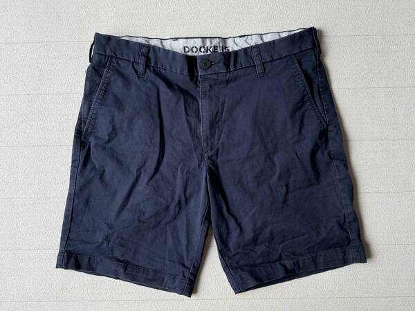 ☆送料無料☆ DOCKERS ドッカーズ 古着 チノ ショートパンツ メンズ 34 ネイビー ボトムス 中古 即決