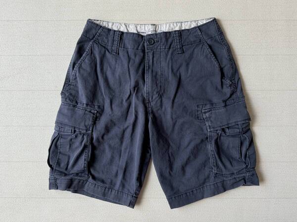 ☆送料無料☆ OLD NAVY オールドネイビー USA直輸入 古着 チノ カーゴ ショートパンツ メンズ 31 ネイビー ボトムス 中古 即決