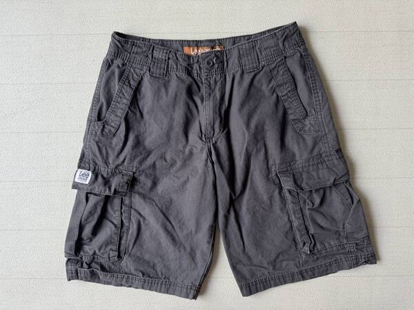 ☆送料無料☆ Lee リー USA直輸入 古着 DUNGAREES カーゴ ショートパンツ メンズ 30 ダークグレー ボトムス 中古 即決