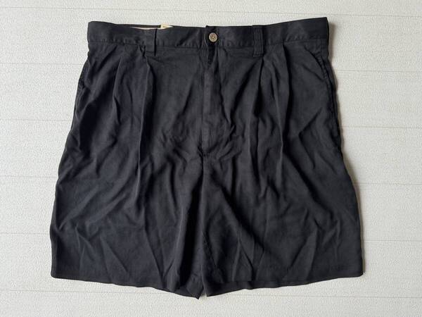 ☆送料無料☆ JAMAICA JAXX ジャマイカジャックス USA直輸入 古着 シルク タック入り ショートパンツ メンズ 34 ブラック ボトムス 中古