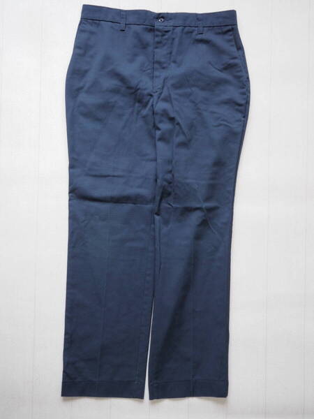 ☆送料無料☆ RED KAP レッドキャップ USA直輸入 古着 ロングパンツ チノ ワークパンツ アメリカ製 MADE IN USA メンズ 34 ネイビー 中古
