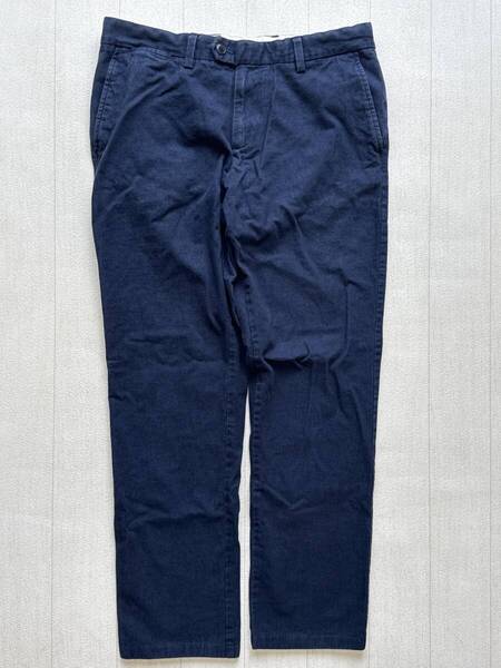 ☆送料無料☆ TOMMY HILFIGER トミーヒルフィガー USA直輸入 古着 ロゴ ロングパンツ トラウザー メンズ 34 スリムフィット ネイビー 中古