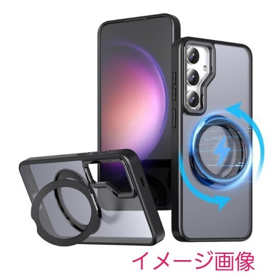 y062607y KWATUNG Galaxy S25 用 ケース Galaxy S24 用 ケース magsafe対応 ワイヤレス充電 耐衝撃 ケース 360°回転スタンド