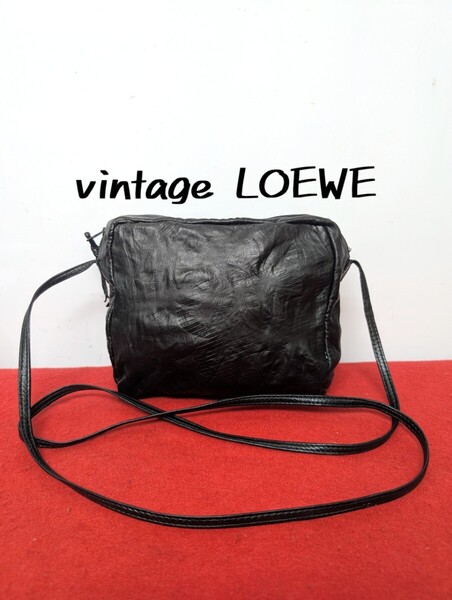 良品 極希少!ロエベ LOEWE アナグラム ショルダーバッグ ナッパレザー廃盤
