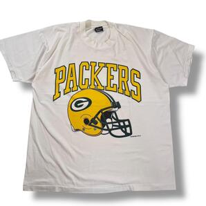 90s USA製 パッカーズ ヘルメット Tシャツ NFL アメフト XL