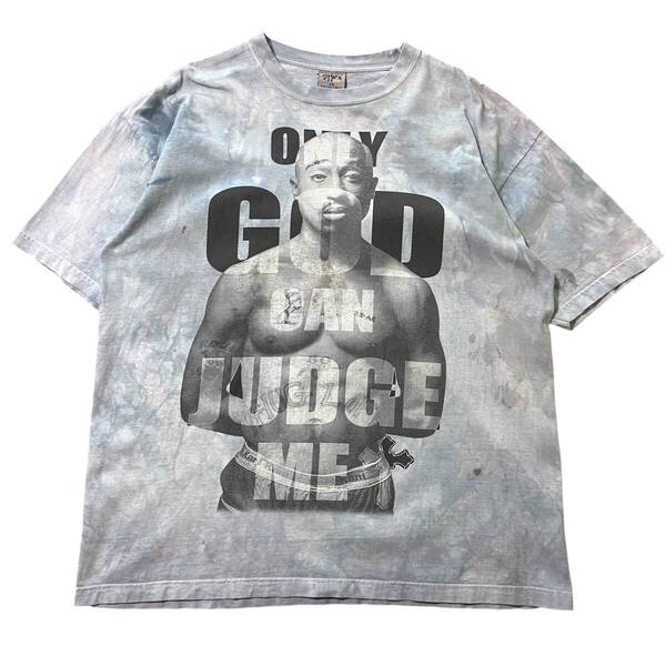 アメリカ古着 2PAC 2パック ラッパー 半袖 Tシャツ タイダイ ビッグプリント 2XL ヒップホップ 【SE152】