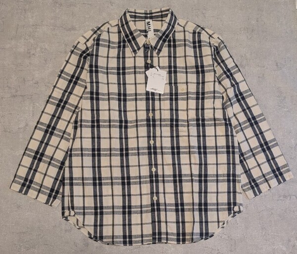 MHL. エムエイチエル チェック柄シャツ 長袖 メンズ M コットン 麻