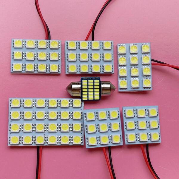 NHW20 プリウス 超爆光! T10 LED ルームランプ 7個セット ホワイト トヨタ /s24/s12/s9/t31