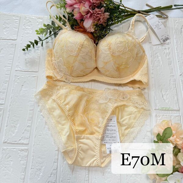 【新品】wacoal パルファージュ 25 ブラ ショーツセット E70M CR ワコール salute サルート parfage