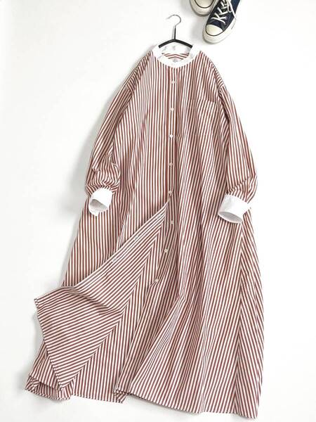 美品 JOURNAL STANDARD relume ジャーナルスタンダードレリューム タイプライタークレリックフレアワンピース