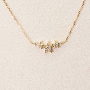 美品 フェスタリア K18 ダイヤモンド ネックレス 5連 星/24-5333S