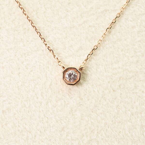 ビズー ピンクダイヤ ネックレス K18 0.06 ct 保証書/24-5859