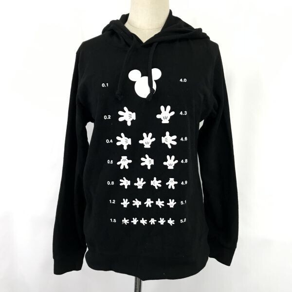 lativ/ラティーヴ★Disney公式/ミッキーの手/長袖パーカー【レディースM/black/黒】ミッキーマウス/Tops/Shirts◆BH850