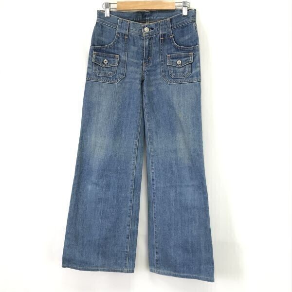 90s?日本製☆リーバイス/Levi's☆ミニポケット!ワイド/フレア/デニムパンツ【W28/股下72cm】W306-03/Vintage/Pants/Trouser◇cBH667-d