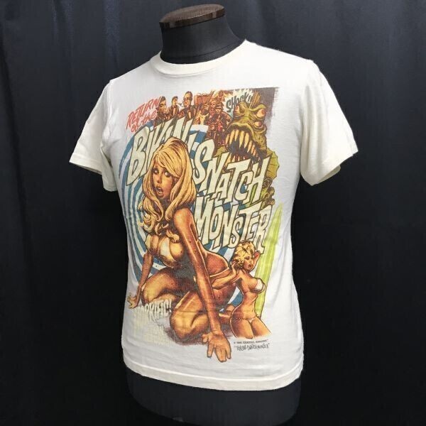 日本製☆EROSTIKA/エロスティカ☆ロッキンジェリービーン半袖Tシャツ【メンズXS/白】RETURN OF BIKINI SNATCH MONSTER/Tops/Shirts◇cBH797