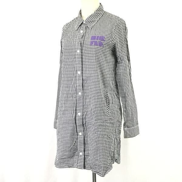 美品★ミルクフェド/MILK FED★長袖ロングシャツ/ワンピース【サイズS/グレー×ホワイト/チェック柄】Tops/Shirts◇zBH875
