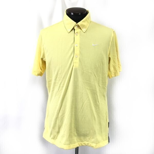 良品☆NIKE GOLF/ナイキ☆TOUR PERFORMANCE/通気性◎/半袖ポロシャツ【メンズL/yellow/イエロー】ポリエステル素材/Tops/Shirts◇zBH790
