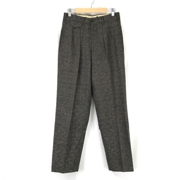 メンズビギ/MEN'S BIGI★ウール100%/チェック柄/テーパードパンツ【メンズS/股下77cm/茶系】スラックス/ズボン/Pants/Trouser◆BH771
