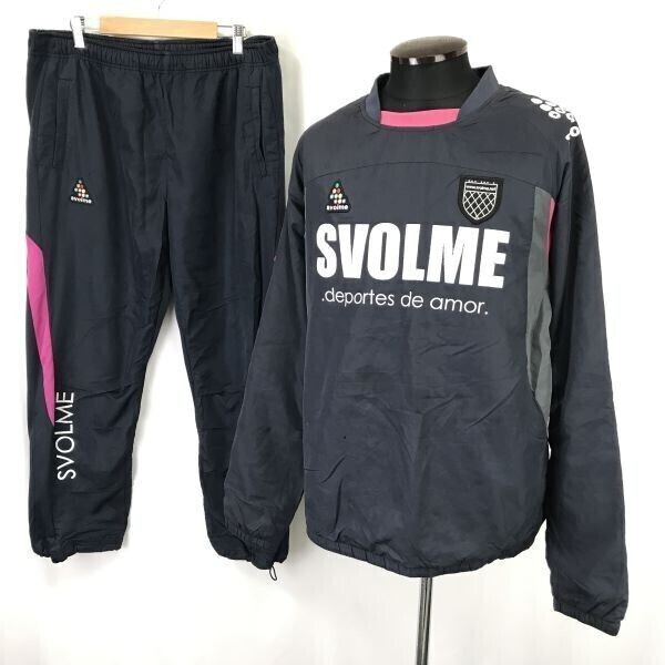 スボルメ/SVOLME☆ピステ&パンツ/セットアップジャージ【上M・下L程度/紺/navy blue】 ウインドブレーカー/訳あり特価/Set up◇mBH651