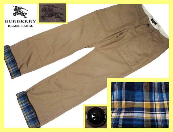 激レア!裾裏ノバチェックデザイン!大人気W76!2WAY チノパンツ◇バーバリーブラックレーベルBURBERRYBLACKLABEL BIGホースプリント