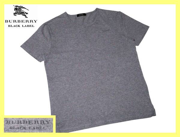 大人気 L(3)!美品!左胸ブランドロゴプリントデザイン Tシャツ 半袖 夏 バーバリーブラックレーベル BURBERRY BLACK LABEL