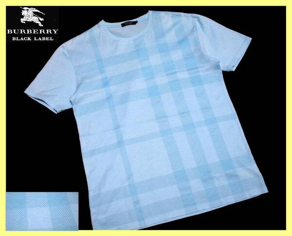 極美品!大人気 前身頃メガノバチェックデザイン!半袖 Tシャツ 日本製 M(2) 夏◇バーバリーブラックレーベル BURBERRY BLACK LABEL