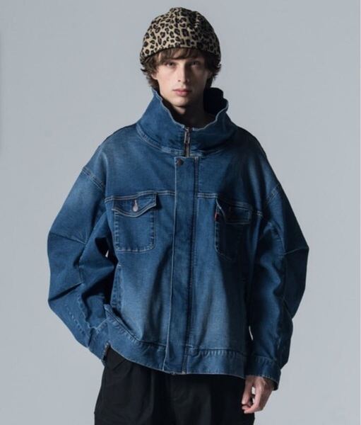 ◆M◆ 激レア glamb グラム denim jacket デニムジャケット ブルー インディゴ アウター Hi Neck Denim Jacket ハイネック デニム