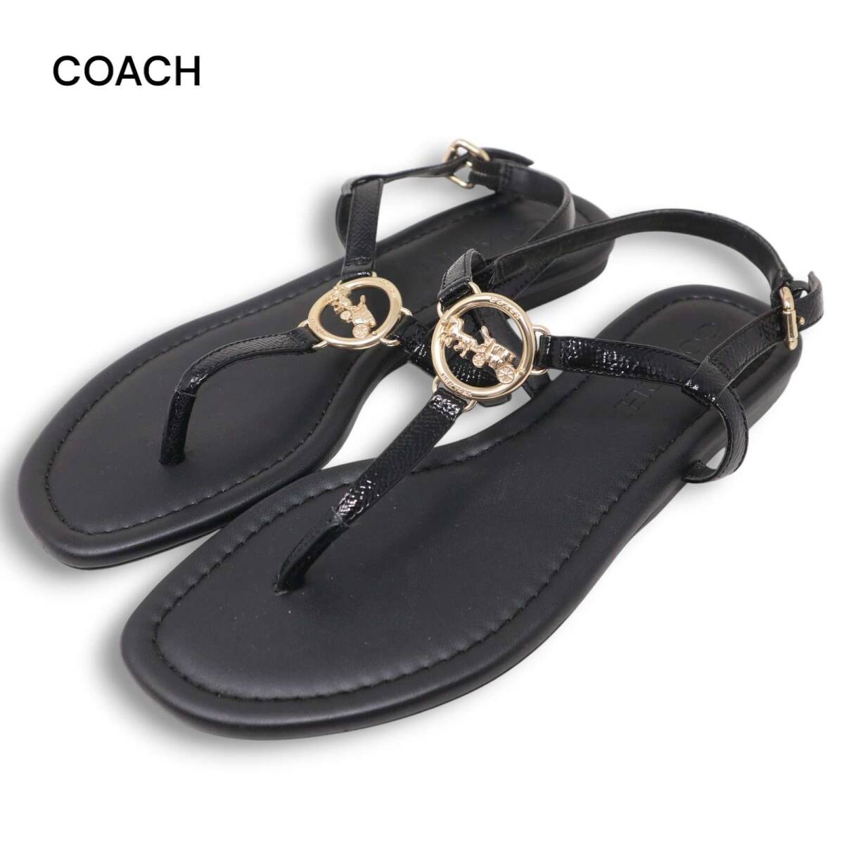【美品】COACH ミュール ストラップサンダル 未使用に近1回着用収納箱あり 2025年最新】Yahoo!オークション -coach サンダルの中古品・新品