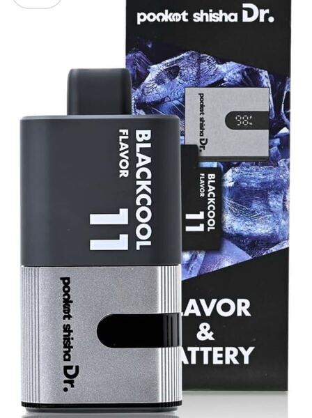 新品 ポケットシーシャ 電子タバコ シーシャ vape ベイプ ニコチン×タール無し 本体セット×ブラッククール味