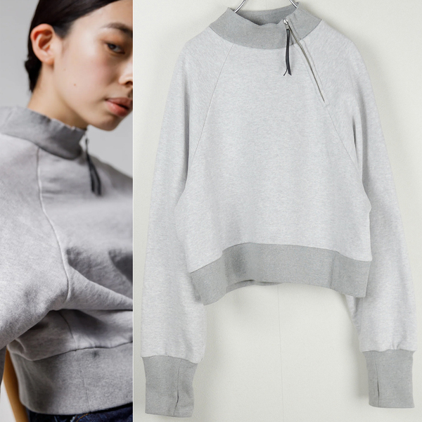 soyy. ソイ 24AW color scheme pullover カラーシームプルオーバーF グレー 新品 yori スウェット ジップ ハイネック ラグランスリーブ